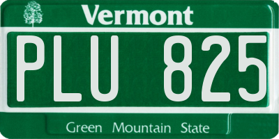 VT license plate PLU825