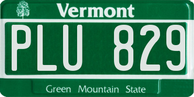 VT license plate PLU829