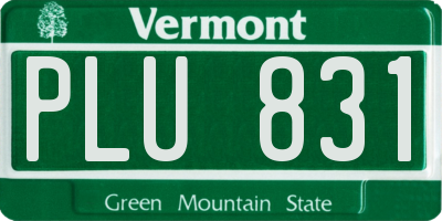 VT license plate PLU831