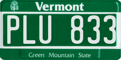 VT license plate PLU833