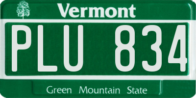 VT license plate PLU834