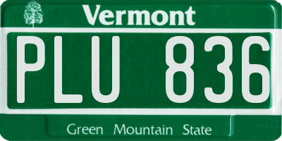 VT license plate PLU836