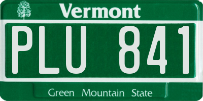 VT license plate PLU841