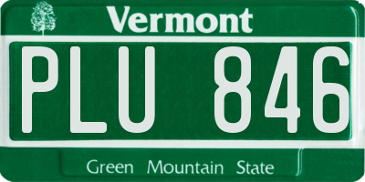 VT license plate PLU846