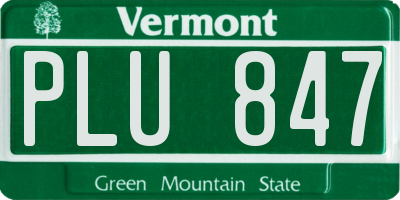 VT license plate PLU847
