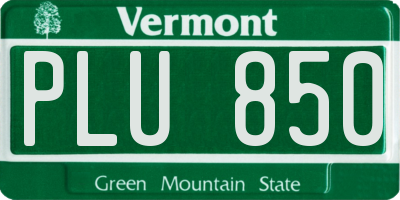 VT license plate PLU850