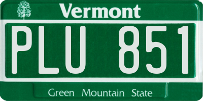 VT license plate PLU851