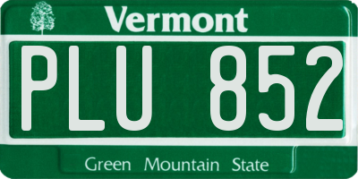 VT license plate PLU852