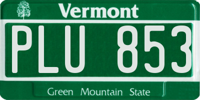 VT license plate PLU853