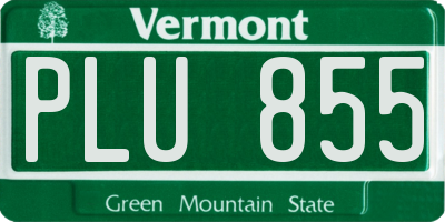 VT license plate PLU855