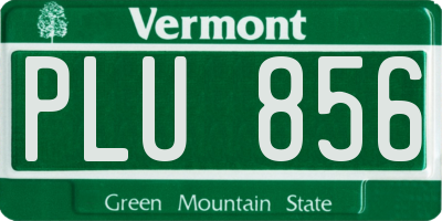 VT license plate PLU856