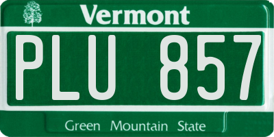 VT license plate PLU857