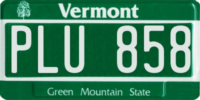 VT license plate PLU858