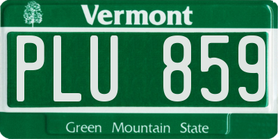 VT license plate PLU859