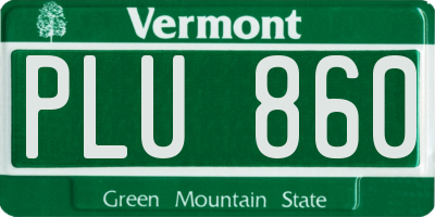VT license plate PLU860