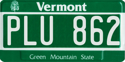 VT license plate PLU862