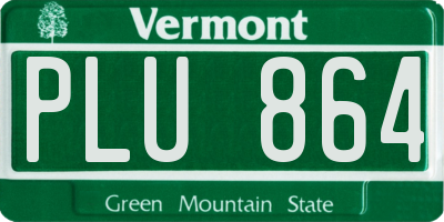 VT license plate PLU864