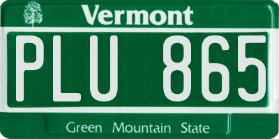 VT license plate PLU865