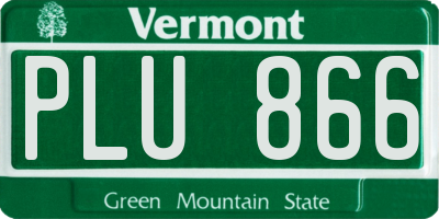 VT license plate PLU866