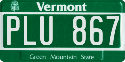 VT license plate PLU867