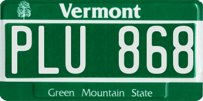 VT license plate PLU868