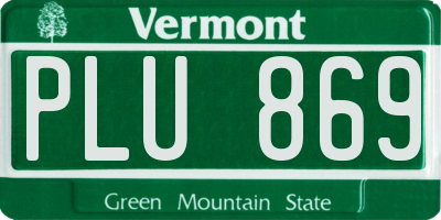 VT license plate PLU869