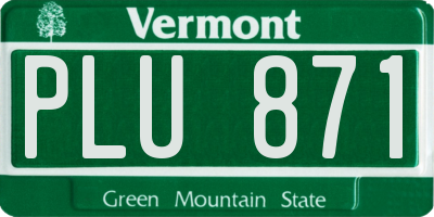 VT license plate PLU871