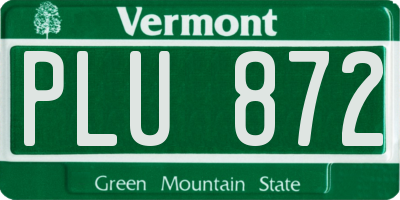 VT license plate PLU872