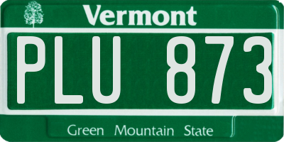 VT license plate PLU873