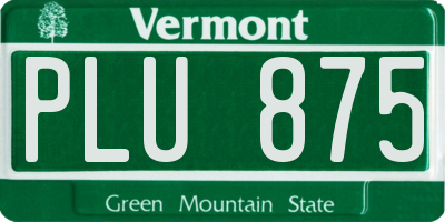VT license plate PLU875
