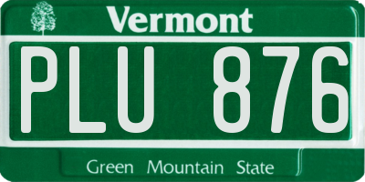 VT license plate PLU876