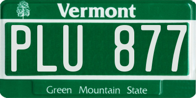 VT license plate PLU877