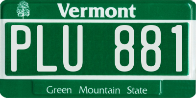 VT license plate PLU881
