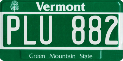 VT license plate PLU882