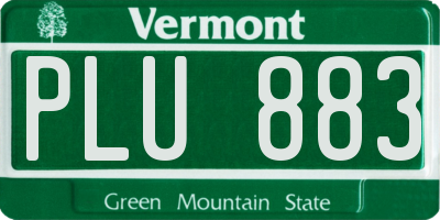 VT license plate PLU883