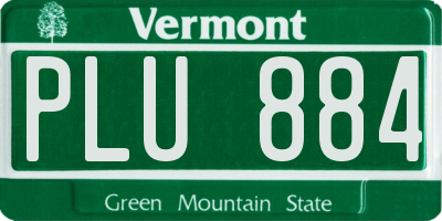 VT license plate PLU884
