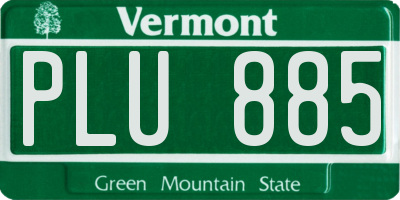 VT license plate PLU885