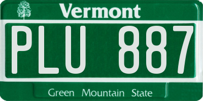 VT license plate PLU887
