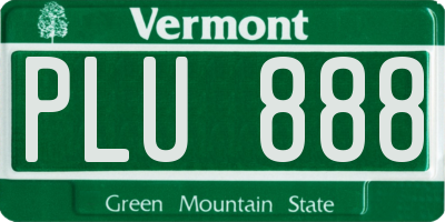 VT license plate PLU888
