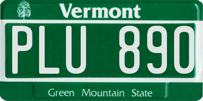 VT license plate PLU890
