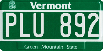 VT license plate PLU892