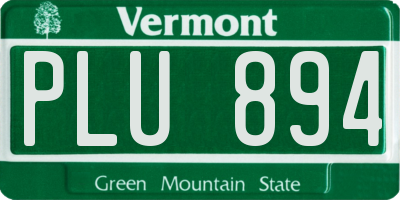 VT license plate PLU894