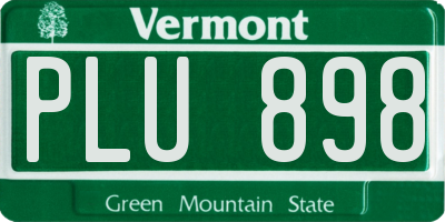 VT license plate PLU898