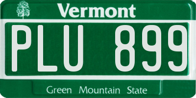 VT license plate PLU899