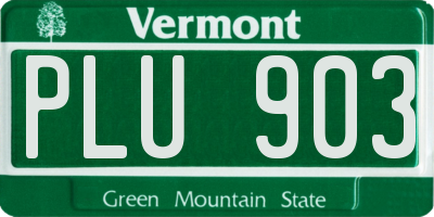 VT license plate PLU903