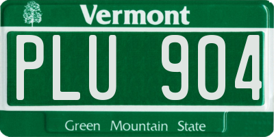 VT license plate PLU904