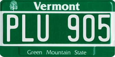 VT license plate PLU905