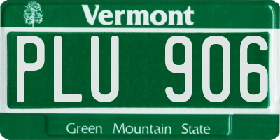 VT license plate PLU906