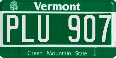 VT license plate PLU907