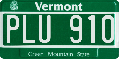 VT license plate PLU910